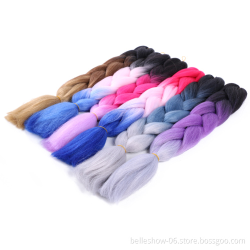 Hot sell synthetic pre stretch crochet jumbo hair braid synthetic jumbo braiding hair